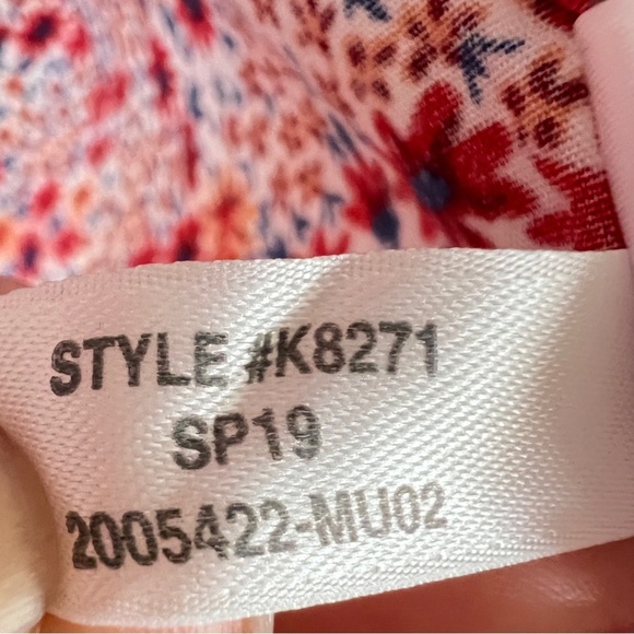 J. Crew Mercantile Flex Red Micro Floral Printed Button Up Short Sleeve Shirt - Picture 9 of 9